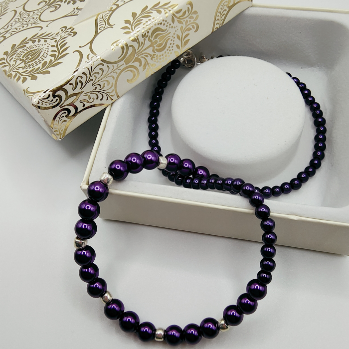 Choker/Colier perle mov [4]