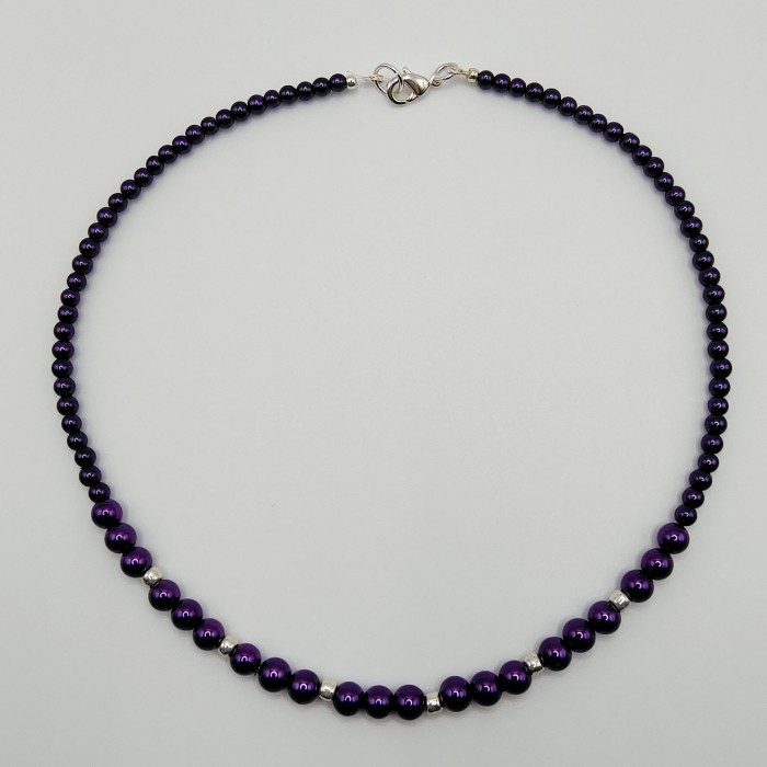 Choker/Colier perle mov [5]