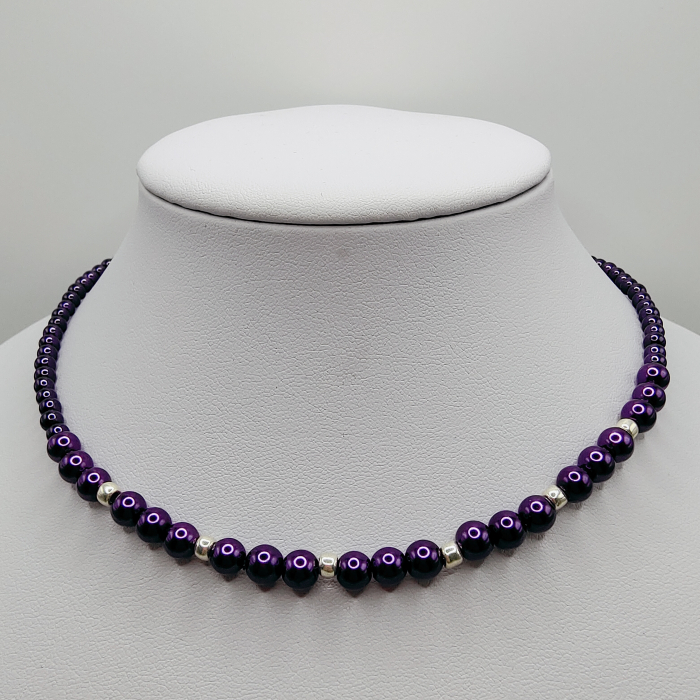 Choker/Colier perle mov [1]