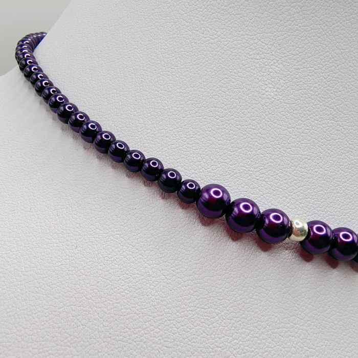 Choker/Colier perle mov [7]