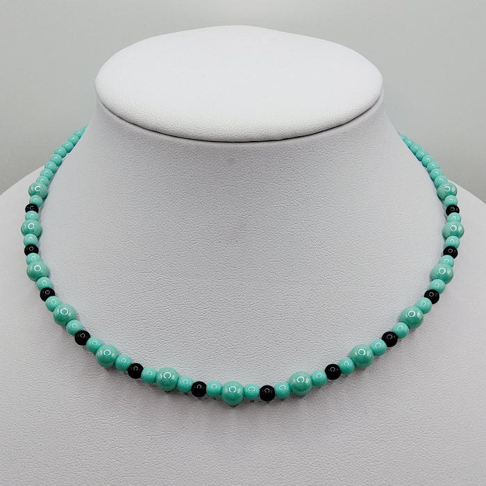 Choker/Colier turcoaz/negru [1]