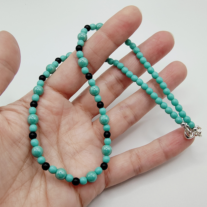 Choker/Colier turcoaz/negru [2]