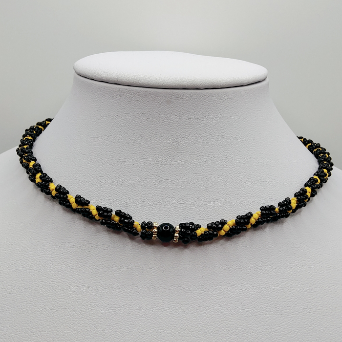 Colier/Choker negru cu piatra semipretioasa Onix [1]
