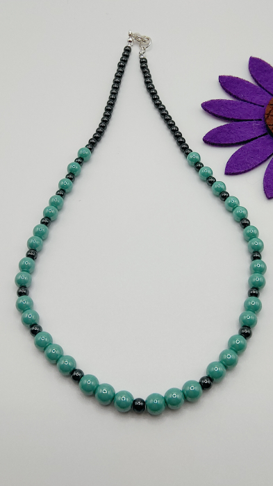 Colier cu pietre Hematit și mărgele turcoaz [4]