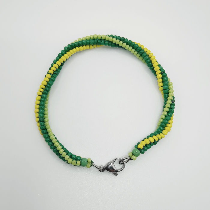 Set cercei si bratara verde/galben [4]