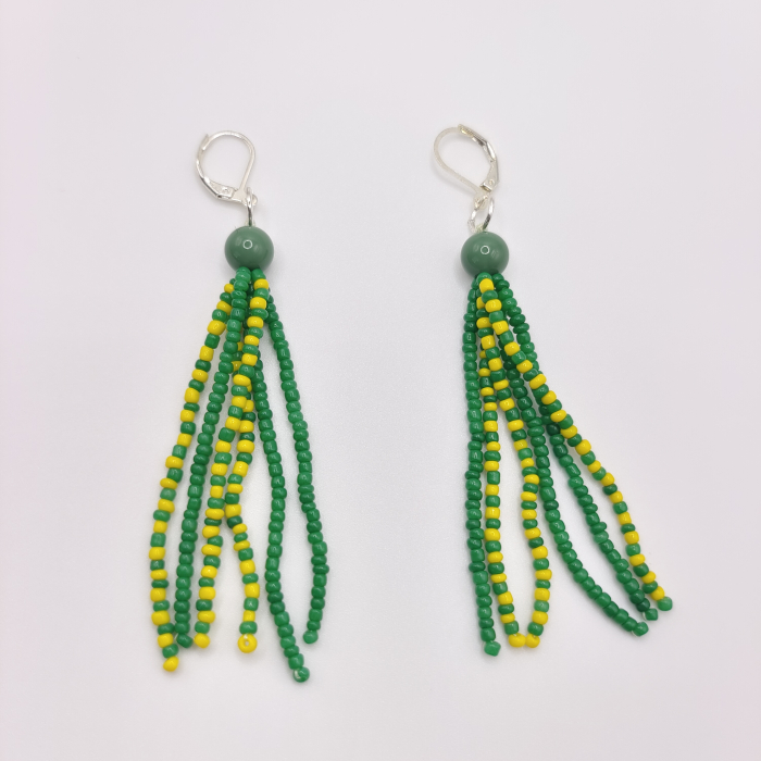 Set cercei si bratara verde/galben [3]