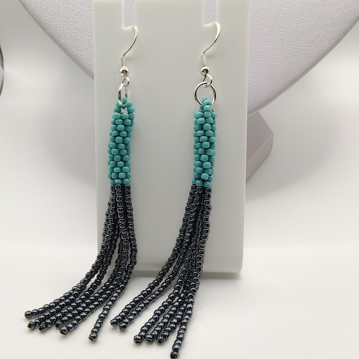 Set colier/bratara/cercei turcoaz/negru [3]