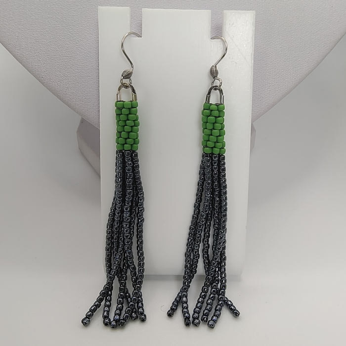 Set colier/bratara/cercei verde/negru [3]