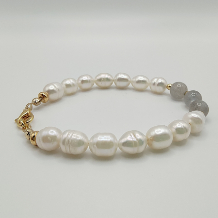 Bratara cu perle de apa dulce, placata cu aur18k [2]
