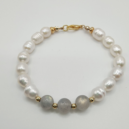 Bratara cu perle de apa dulce, placata cu aur18k [0]
