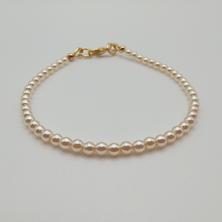 Bratara cu perle Mallorca, placata cu aur [3]