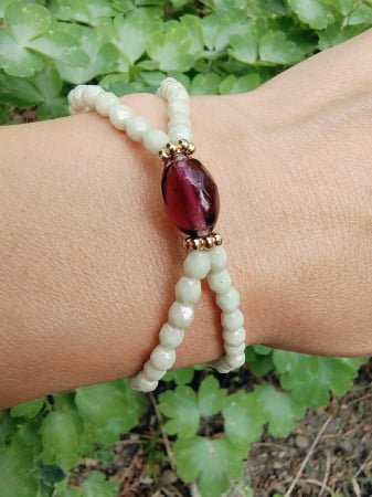 Bratari dama - Bratara Green Elegance din margele fatetate