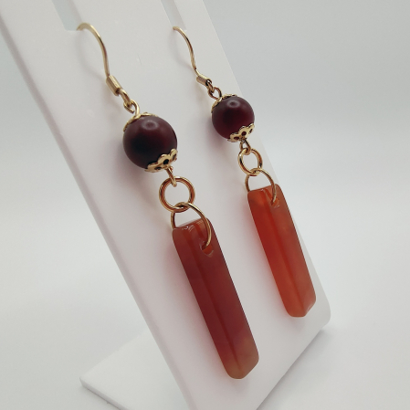 Bijuterii pietre semipretioase - Cercei lungi cu pietre semipretioase Agate