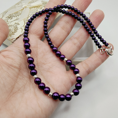 Choker/Colier perle mov [1]