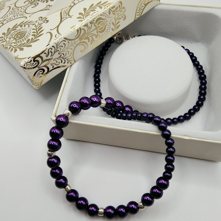 Choker/Colier perle mov [3]