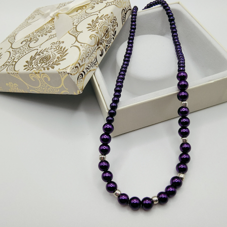 Choker/Colier perle mov [2]