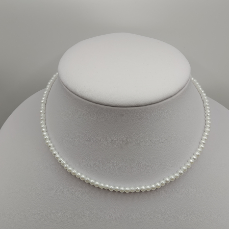 Colier/Choker perle albe