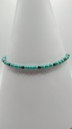 Colier cu pietre Hematit și mărgele turcoaz [4]