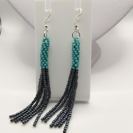 Set colier/bratara/cercei turcoaz/negru [2]