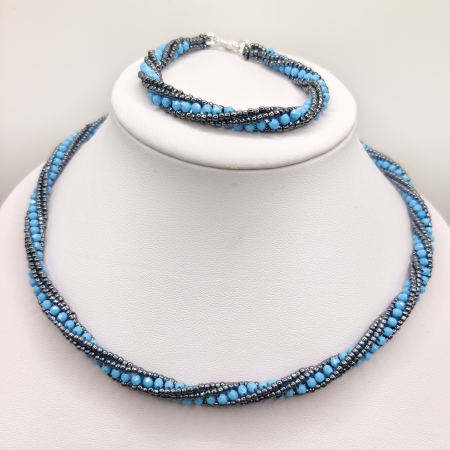 Seturi colier si bratara/cercei - Set colier si bratara albastru