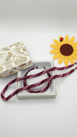 Set colier si bratara, margele japoneze roz [1]