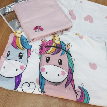 Set lenjerie pat 1 persoana, Unicorni [1]