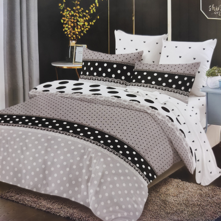 HOME Style - Set lenjerie pat dublu, buline