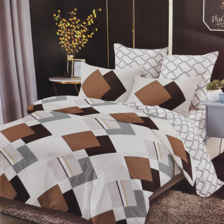 HOME Style - Set lenjerie pat dublu, romburi