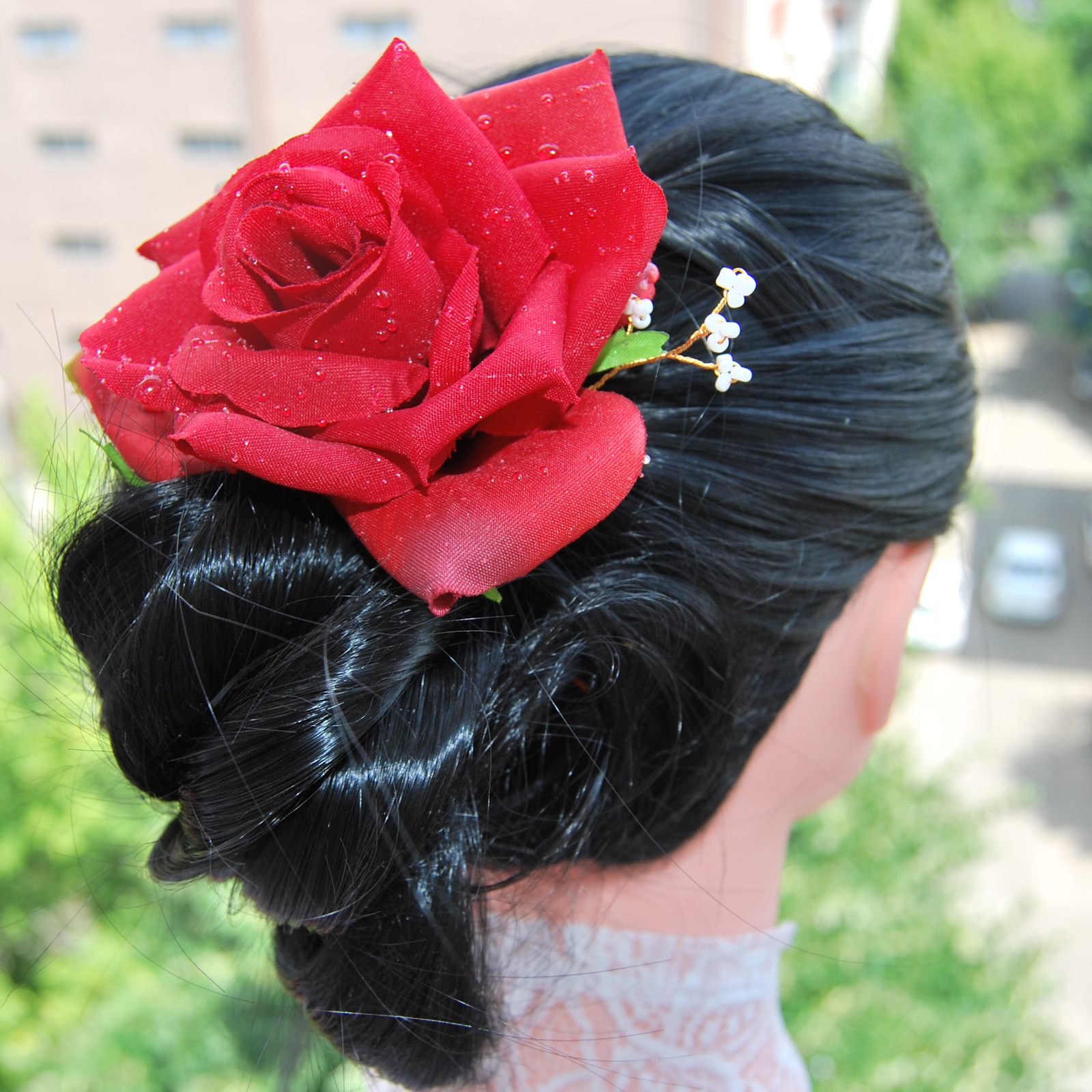 Two Pcs. Rose Pin Handmade Flower Hair Bun for Bride / Indian - Etsy