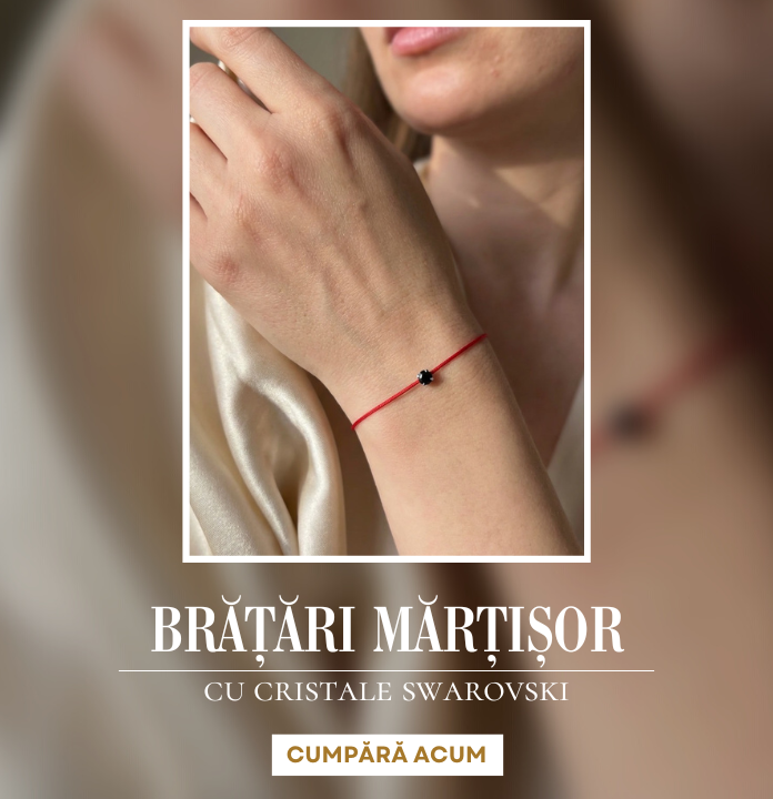 BRĂȚĂRI MĂRȚIȘOR - CRISTALE SWAROVSKI NEGRE
