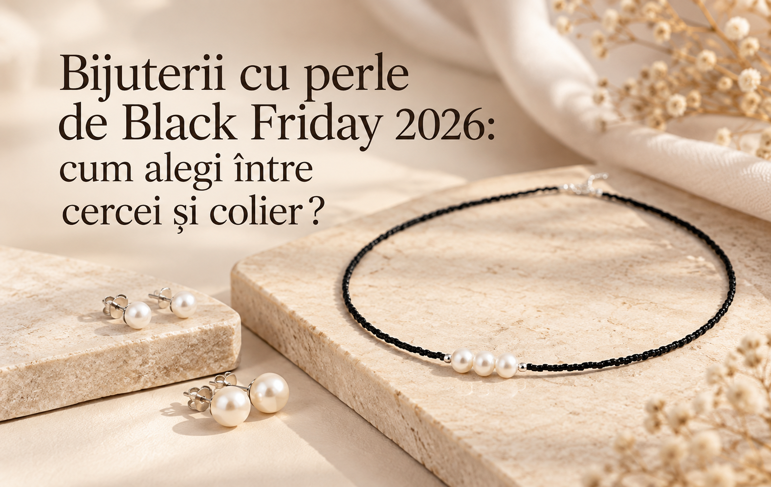 Bijuterii cu perle de Black Friday 2026: cum alegi între cercei și colier?