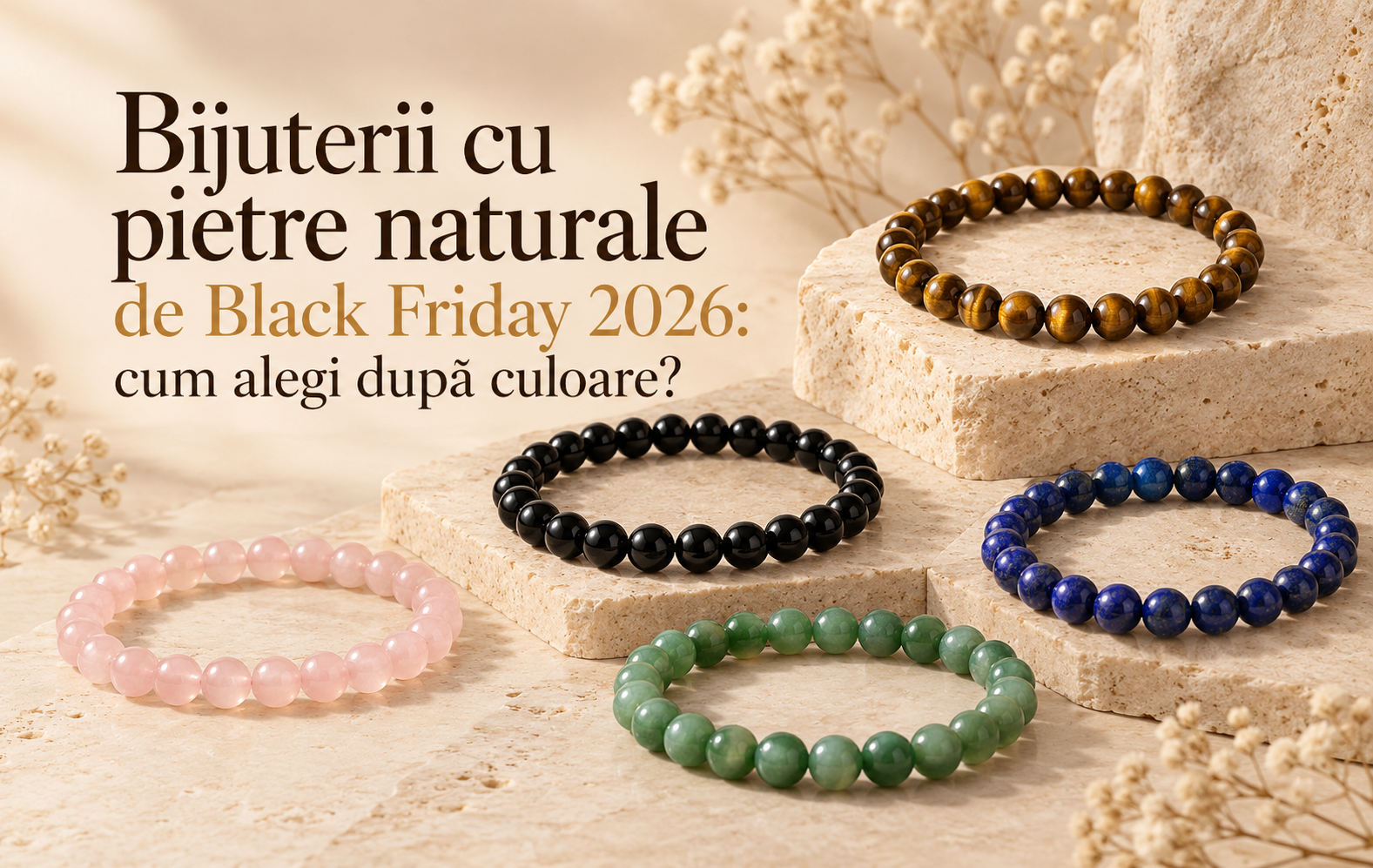 Bijuterii cu pietre naturale de Black Friday 2026: cum alegi după culoare?