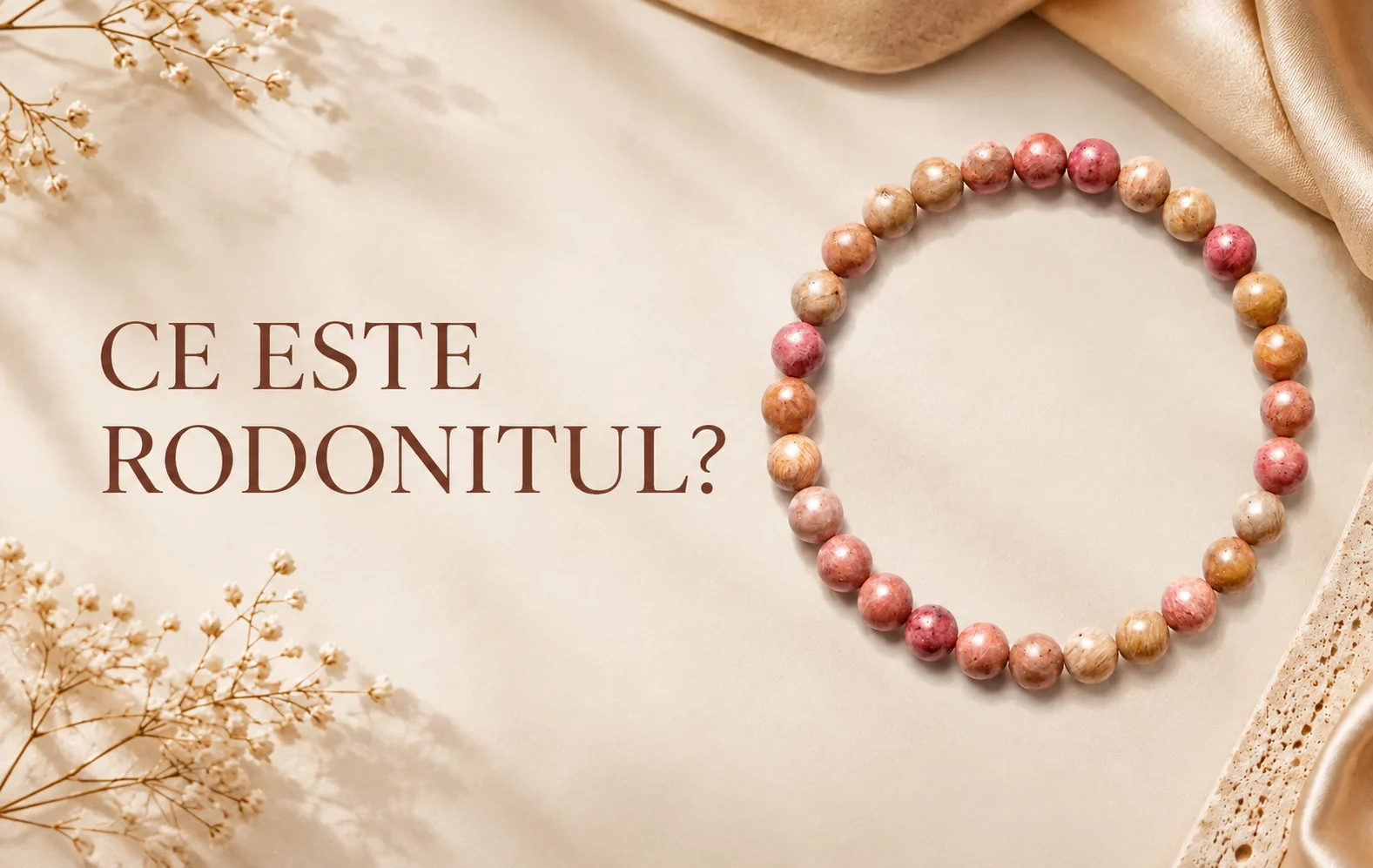 Ce este rodonitul? Ghid complet despre una dintre cele mai apreciate pietre naturale folosite în bijuterii