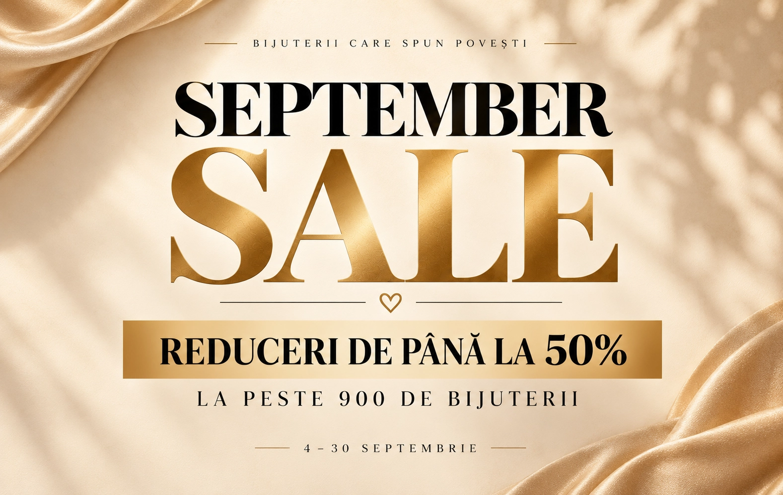 September Sale. Reduceri de până la 50% la peste 900 de bijuterii