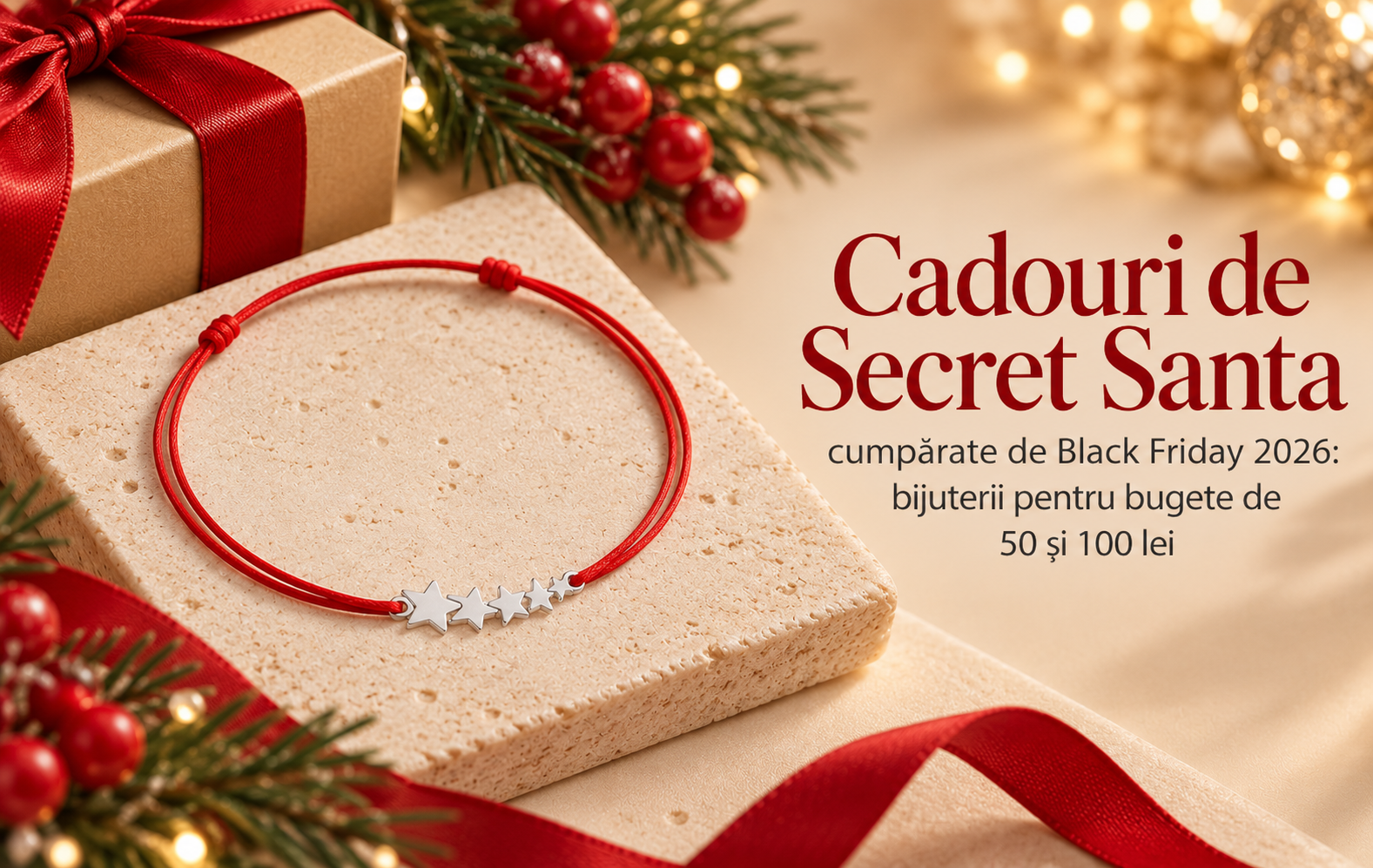 Cadouri de Secret Santa cumpărate de Black Friday 2026: bijuterii pentru bugete de 50 și 100 lei