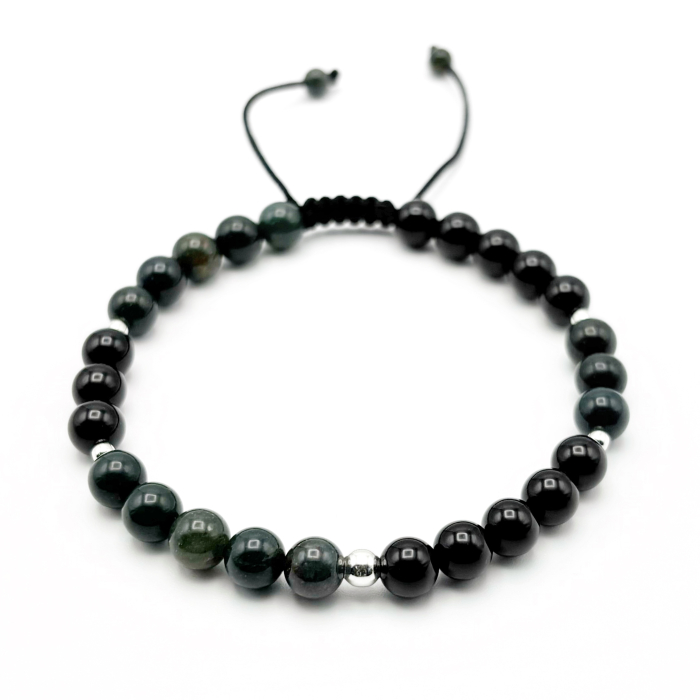 Bratara cu bile din Argint 925 si pietre naturale Onix si Agat Indian [1]