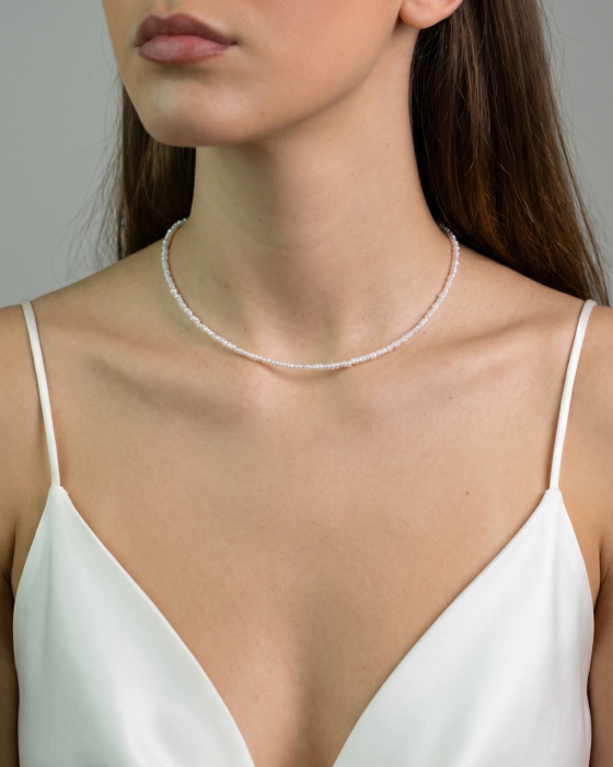 Colier cu Perle Naturale de Cultura Albe si Accesorii din Argint 925 [2]