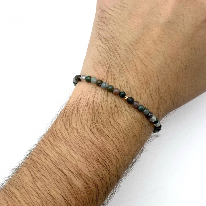 Bratara cu bila din AUR 14K si Agat Indian [3]
