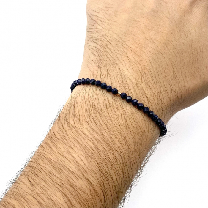 Bratara cu bila din AUR 14K si Goldstone [4]