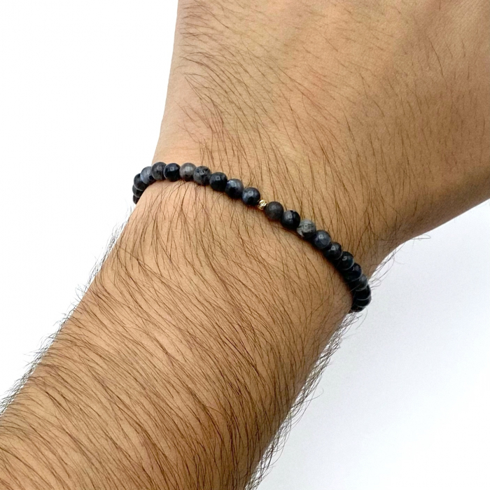 Bratara cu bila din AUR 14K si Labradorit [3]