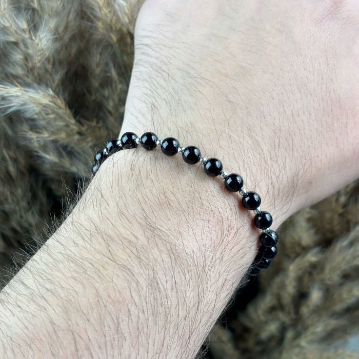 Bratara cu bile din Argint 925 si Onix de 6mm [3]