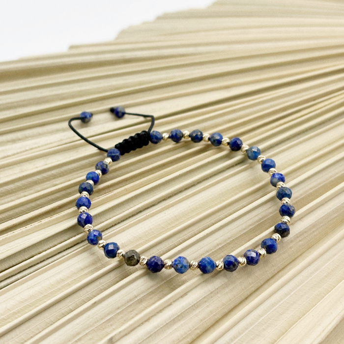 Bratara cu bile din AUR 14K si Lapis Lazuli [2]