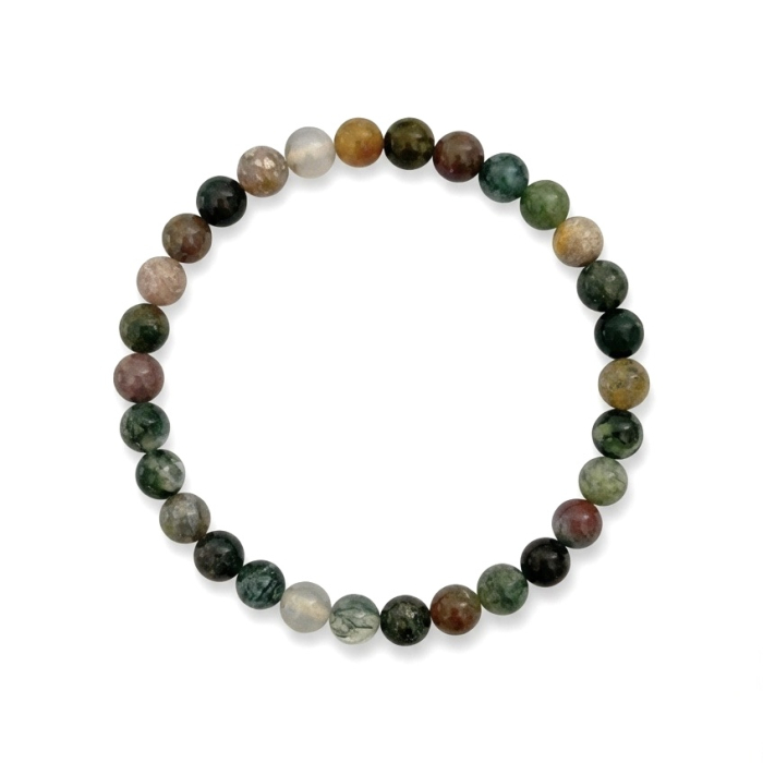 Bratara cu Pietre Semipretioase Agat Indian de 6mm, unisex [4]