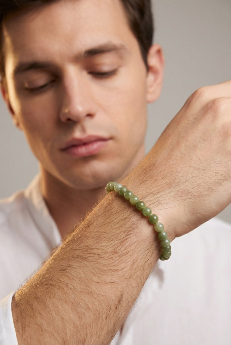 Bratara cu Pietre Semipretioase Jad de 6mm, unisex [3]