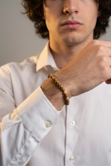 Bratara cu Pietre Semipretioase Jasp de 6mm, unisex [2]