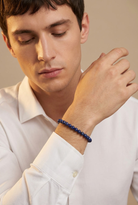 Bratara cu Pietre Semipretioase Lapis Lazuli de 6mm, unisex [3]
