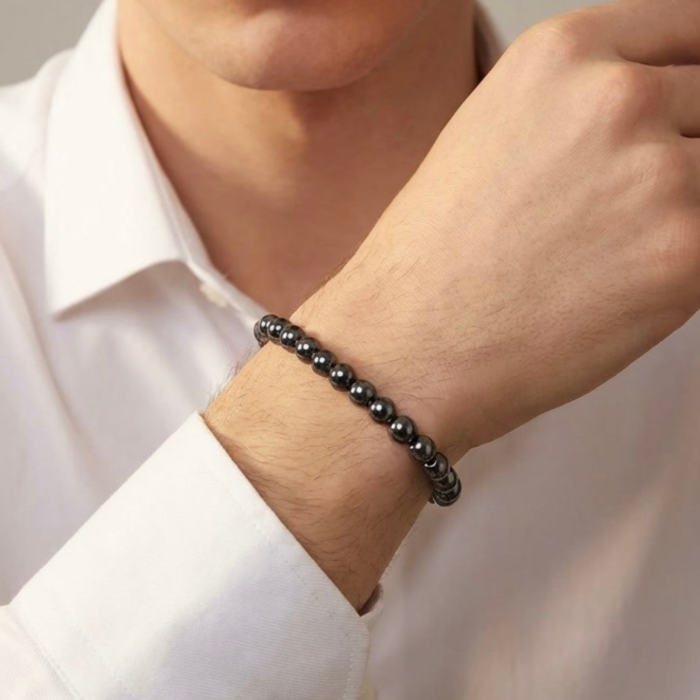 Bratara cu Pietre Semipretioase Naturale Hematit de 6mm, unisex [2]