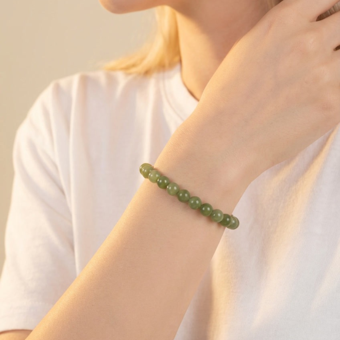 Bratara cu Pietre Semipretioase Naturale Jad de 6mm, unisex [3]