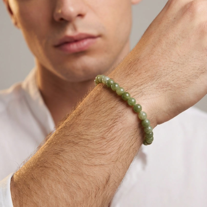 Bratara cu Pietre Semipretioase Naturale Jad de 6mm, unisex [2]