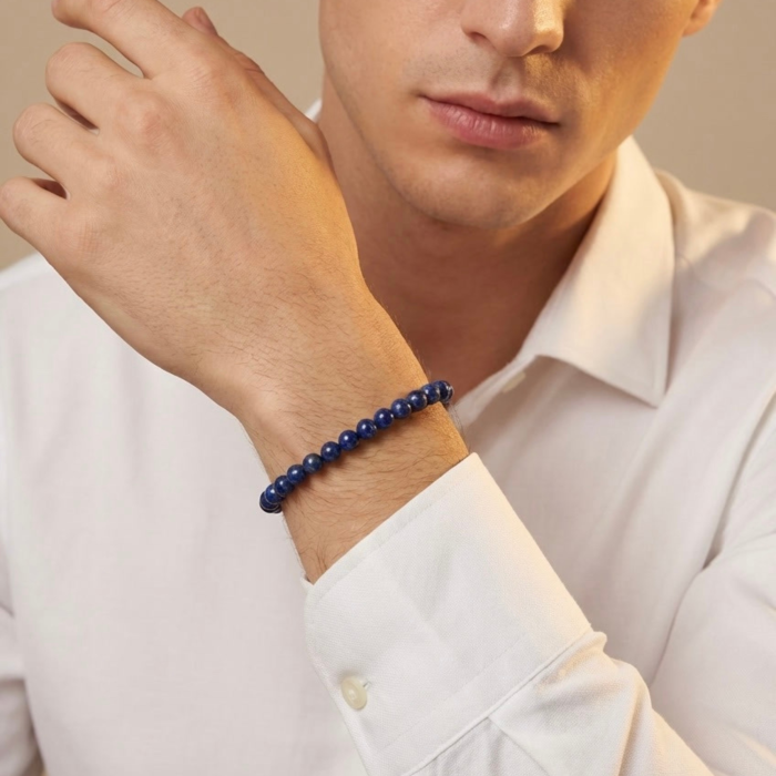 Bratara cu Pietre Semipretioase Naturale Lapis Lazuli de 6mm, unisex [2]